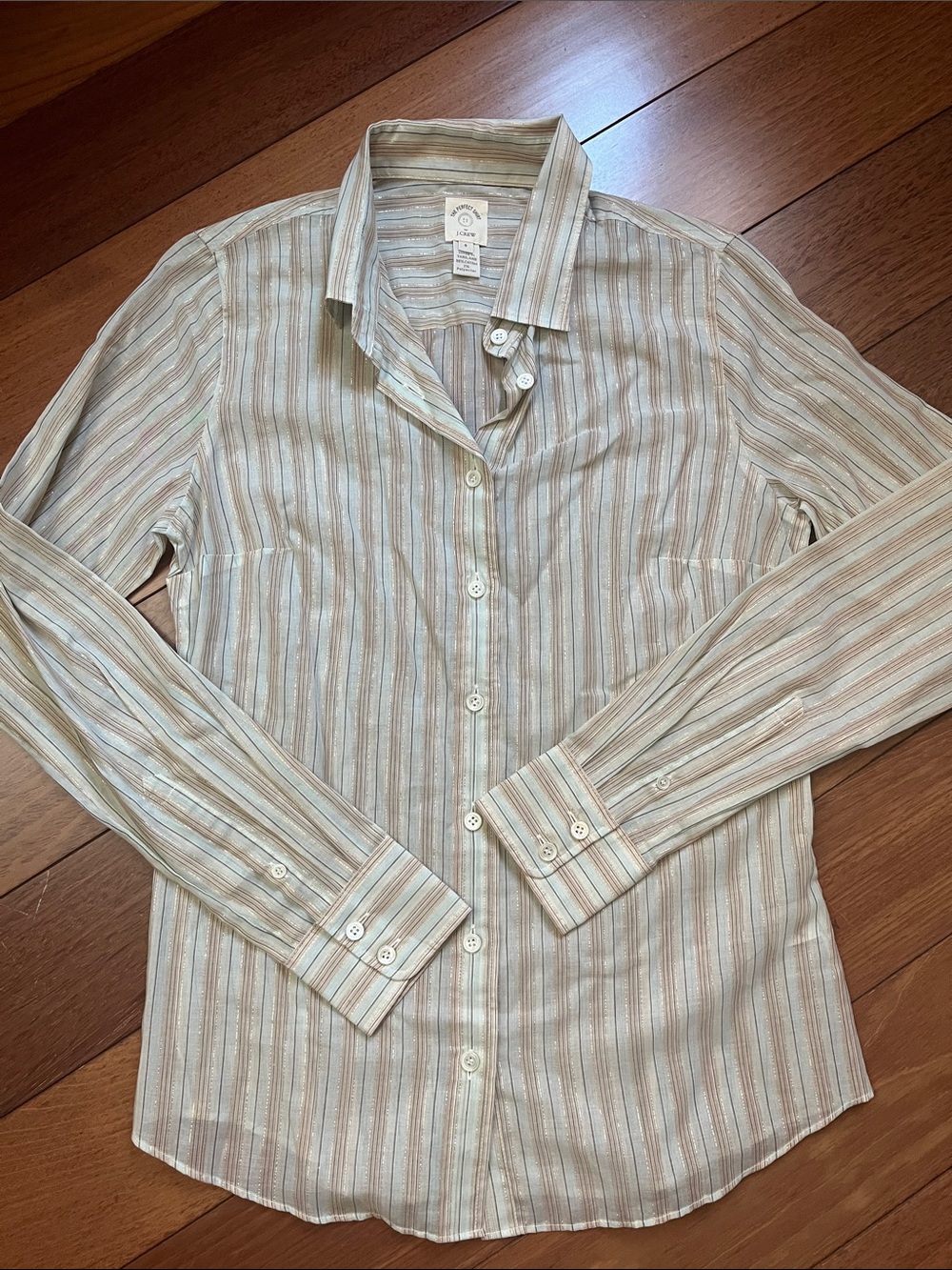NWOT J. Crew Perfect Shirt Button Down Metallic Thread